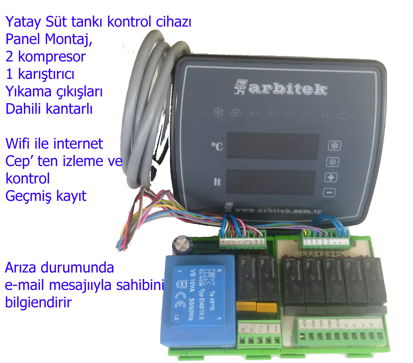 Yatay süt tankı kontrol cihazı yıkamalı